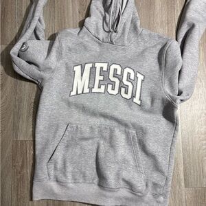 Gray Hoodie with Messi Design